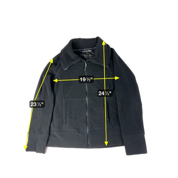 Calvin Klein Performance Black Fleece Jacket Zip Womens Size Medium M Quick Dry - Picture 12 of 12